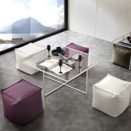 Tavolino Salotto moderno "Magico"4 pouf